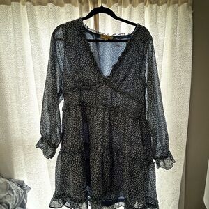 Rebellion Fashion Blue Leopard Print Dress